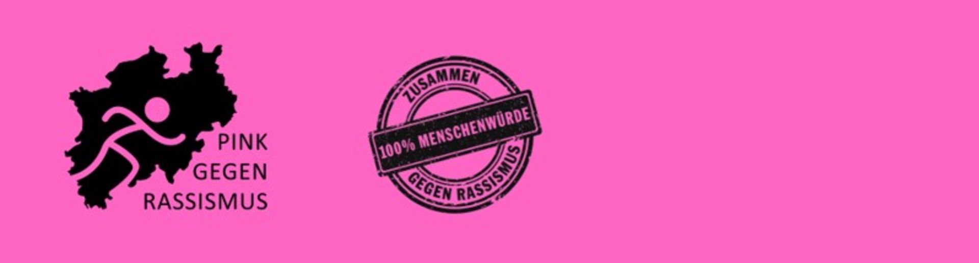 Banner pink gegen Rassismus